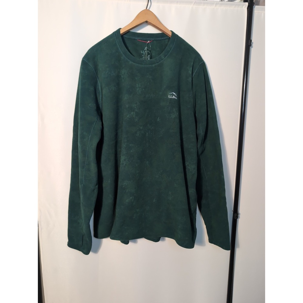 NWT L.L.‎ Bean Green Rainforest Fleece Crew Neck Sweatshirt XL